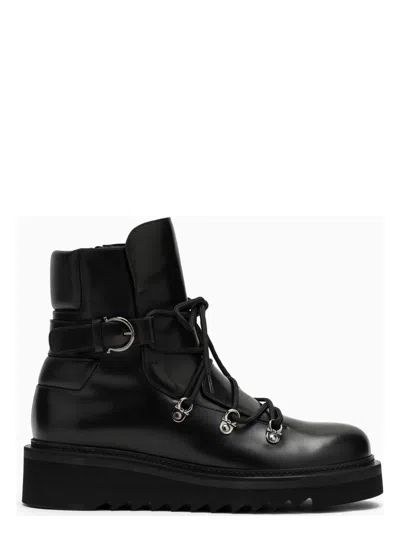 FERRAGAMO WOMEN'S LEATHER LACE-UP BOOT