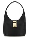 Ferragamo Medium Structured Hobo Handbag With Top Handle In Black