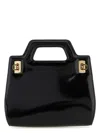 Ferragamo Black Leather Wanda M Handbag