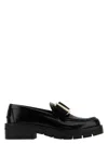 Ferragamo Mirty Loafers With Chunky Sole And Metallic Accent In Black