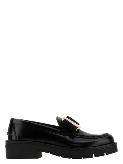 FERRAGAMO WOMEN'S LEATHER MIRTY LOAFERS