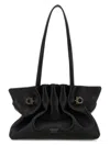 Ferragamo Black Crossbody Bag With Embossed Logo Lettering On The Front And Gancini
