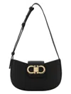 Ferragamo Gabry Black Calf Leather Shoulder Bag