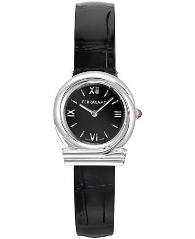 Ferragamo Women's Leather Strap Watch 28mm In Silver