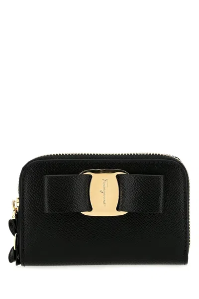 Ferragamo Women's Leather Wallet In Nero