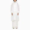 Ferragamo Silk Blend Chiffon Trenchcoat With Removable Hood In White
