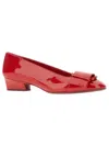 Ferragamo Women's Lipstick Ballerinas Shoes In Red In Red