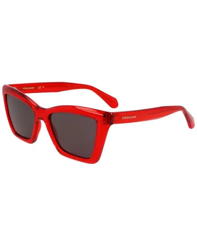 Ferragamo Women's Logo 53mm Sunglasses In Red