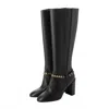 Ferragamo Women's Long Heeled Boots In Black In Black