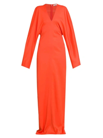 Ferragamo Women's Long-sleeve Maxi Dress In Mandarin