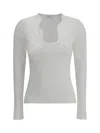 Ferragamo Cotton Top With Shaped Neckline In White