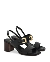 Ferragamo Sandals Block Heel Gancini Buckle In Black