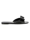 Ferragamo Vara Padded Bow-detail Slides In Black