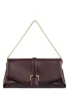 Ferragamo Shoulder Bag With Chain Strap And Gold-tone Hardware In Red-purple Or Grape