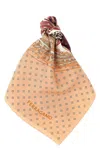 Ferragamo Silk Scarf With Print In Neutral