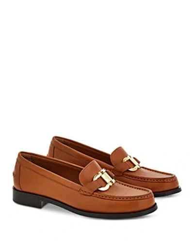 Ferragamo Women's Maryan Gancini Loafers In Cuoio