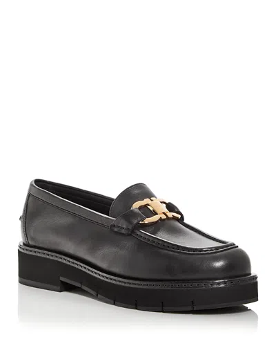 FERRAGAMO WOMEN'S MARYAN GANCINI LUG SOLE LOAFERS
