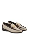 Ferragamo Slip-ons With Contrast Trim And Gold-tone Hardware In Neutral