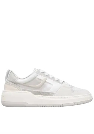 Ferragamo Women's Mesh Suede Lace-up Sneakers In Beige/khaki In White