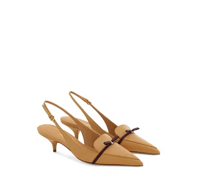 FERRAGAMO WOMEN'S MICRO BOW SLINGBACK PUMPS