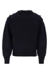 Ferragamo Midnight Blue Wool Blend Sweater In Blue
