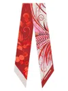 Ferragamo Fuchsia Red Printed Bandana Scarf In Multicolour