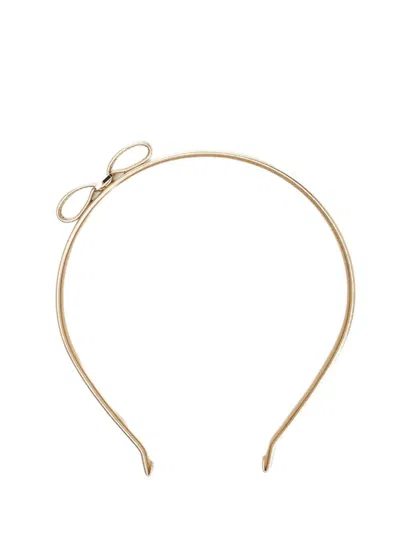 Ferragamo Women "mini Bow" Headband In Gold
