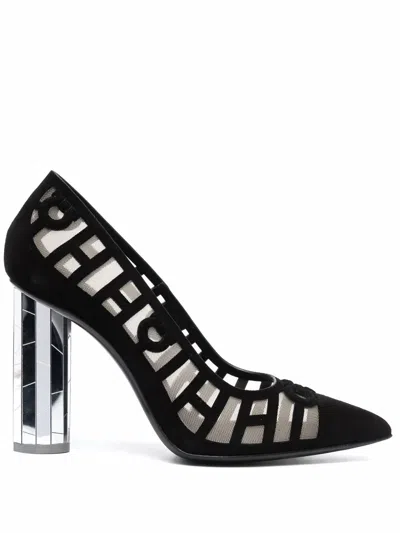 Ferragamo Women's Mirrored Heel Pumps In Black