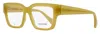 Ferragamo Women's Modified Rectangular Eyeglasses Sf2975 708 Opaline Honey 53mm In Yellow