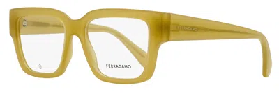 Ferragamo Women's Modified Rectangular Eyeglasses Sf2975 708 Opaline Honey 53mm In Yellow