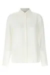 Ferragamo Blouse Logo Print Long Sleeves In White