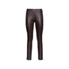 Ferragamo Women's Nappa Leather Thighs Pants In Brown In Brown