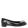 Ferragamo Nara Jelly Cutout Bow Ballerina Flats In Black