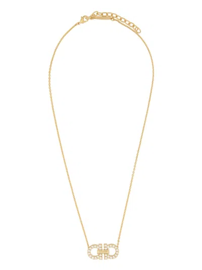 FERRAGAMO FERRAGAMO WOMEN NECKLACE WITH "GANCINI" PENDANT AND CRYSTALS