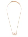Ferragamo Necklace Featuring Gancini Pendant Adorned With Crystals In Gold