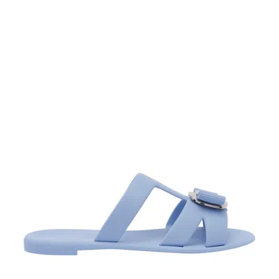 Ferragamo Women New Vara Slide Sandals In Blue