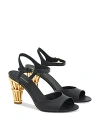 Ferragamo Salvatore Ferragam Cage Heeled Sandals In Nero