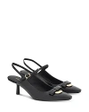 Ferragamo Willis 55 Bow-detailed Leather Slingback Pumps In Black