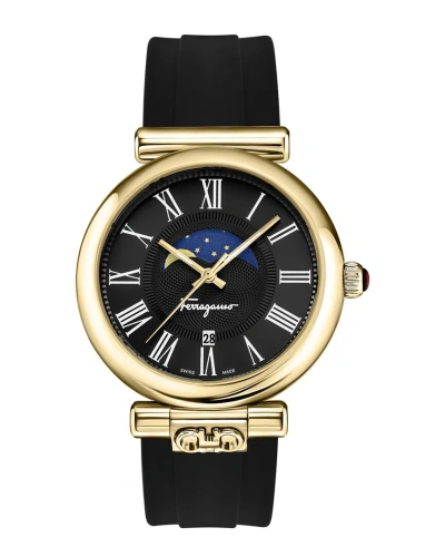 Ferragamo Women's Ora Moonphase Watch In Black