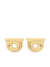 Ferragamo Geometric Stud Earrings Polished Finish In Gold