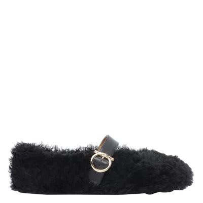 Ferragamo Women Ornamento Gancini Ballets In Black
