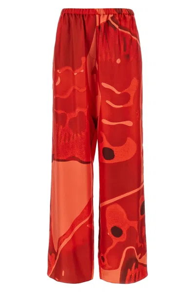 FERRAGAMO FERRAGAMO WOMEN PALAZZO SILK PANTS