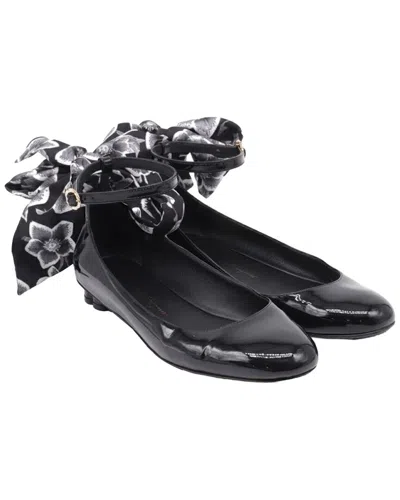 Ferragamo Women's Patent Leather Cefalu Flat (authentic Pre-loved) In Black
