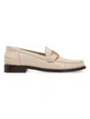 Ferragamo Maryan Patent Gancini Bit Loafers In White