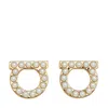 Ferragamo Gancini Earrings Gold-tone Finish Pearl Embellishments
