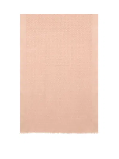 Ferragamo Pink Gancini Logo Scarf
