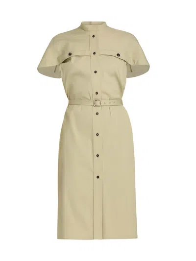 Ferragamo Women's Poplin Storm Flap Shirtdress In Neutral