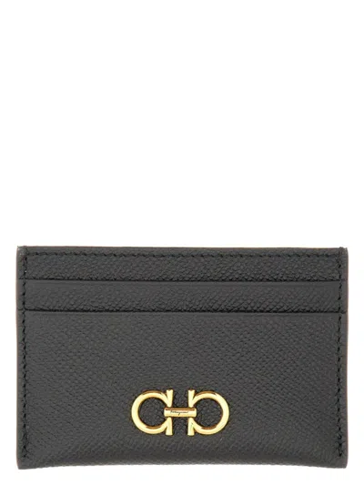 Ferragamo Women's Porta Carte Gancini In Black