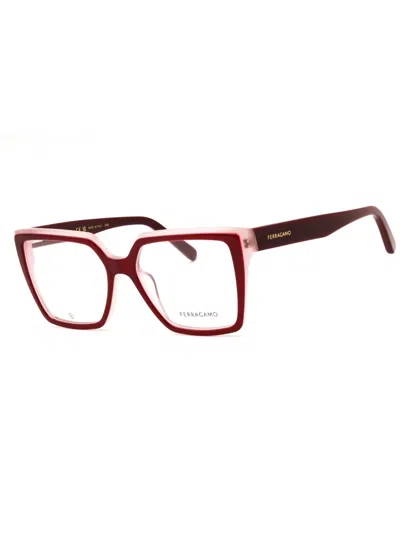 Ferragamo Women's Rectangular Eyeglasses Sf2950n In Burgundy