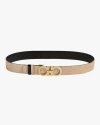 Ferragamo Reversible Gancini Calfskin Leather Belt In Tan